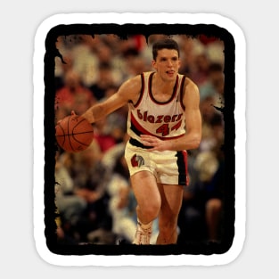 Drazen Petrovic - Vintage Design Of Basketball Sticker